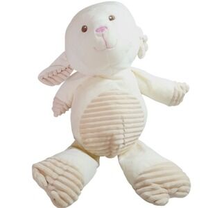 Kellytoy Lamb 18 Inch Plush Rattle Chenille Texture Lovey‎ Stuffed Animal Cream